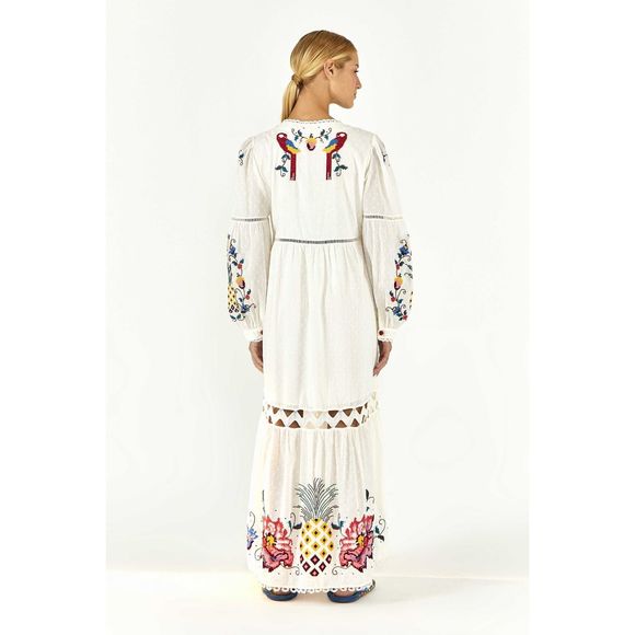 Farm Rio Macaw Cross-Stitch Embroidered Midi-Dress - Picture 4 of 9